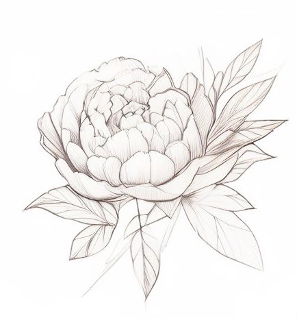 Reference image for How to draw peonies 2