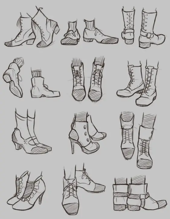 Boots Drawing Front View 20