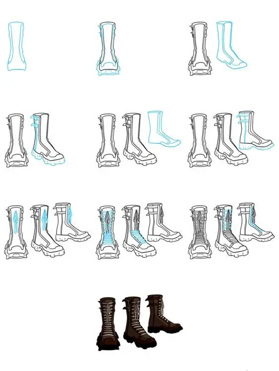 Combat Boots Drawing Reference 30