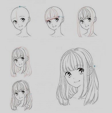 Anime Long Hair Drawing 8
